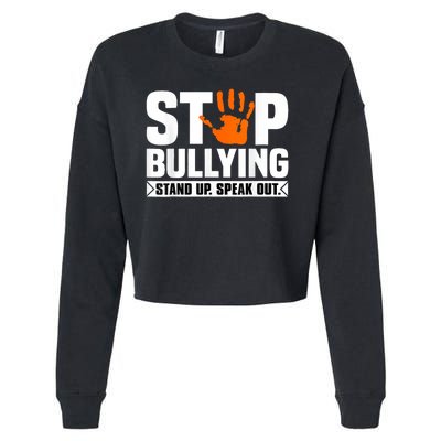 Stop Bullying Design Orange Stand Up Speak Out Unity Day Cropped Pullover Crew