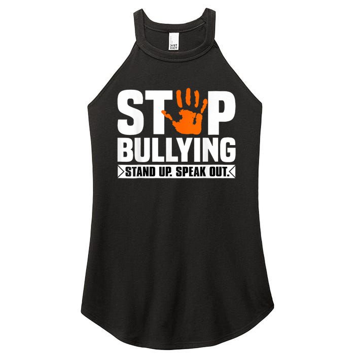 Stop Bullying Design Orange Stand Up Speak Out Unity Day Women’s Perfect Tri Rocker Tank