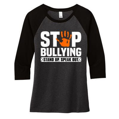 Stop Bullying Design Orange Stand Up Speak Out Unity Day Women's Tri-Blend 3/4-Sleeve Raglan Shirt