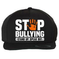 Stop Bullying Design Orange Stand Up Speak Out Unity Day Wool Snapback Cap