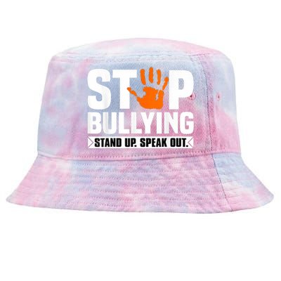 Stop Bullying Design Orange Stand Up Speak Out Unity Day Tie-Dyed Bucket Hat