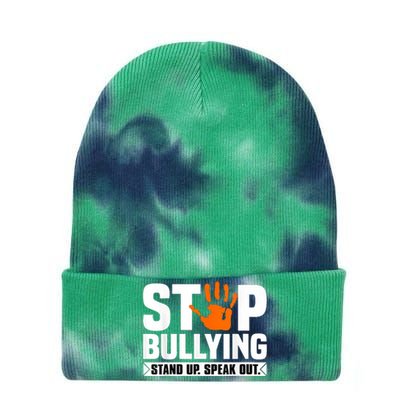 Stop Bullying Design Orange Stand Up Speak Out Unity Day Tie Dye 12in Knit Beanie