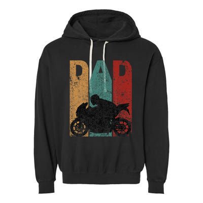 Sport Bike Dad Fathers Day Gift Biker Motorcycle Garment-Dyed Fleece Hoodie