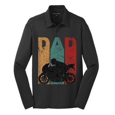 Sport Bike Dad Fathers Day Gift Biker Motorcycle Silk Touch Performance Long Sleeve Polo