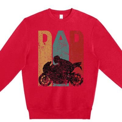 Sport Bike Dad Fathers Day Gift Biker Motorcycle Premium Crewneck Sweatshirt