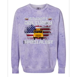 School Bus DriverS American Flag Colorblast Crewneck Sweatshirt