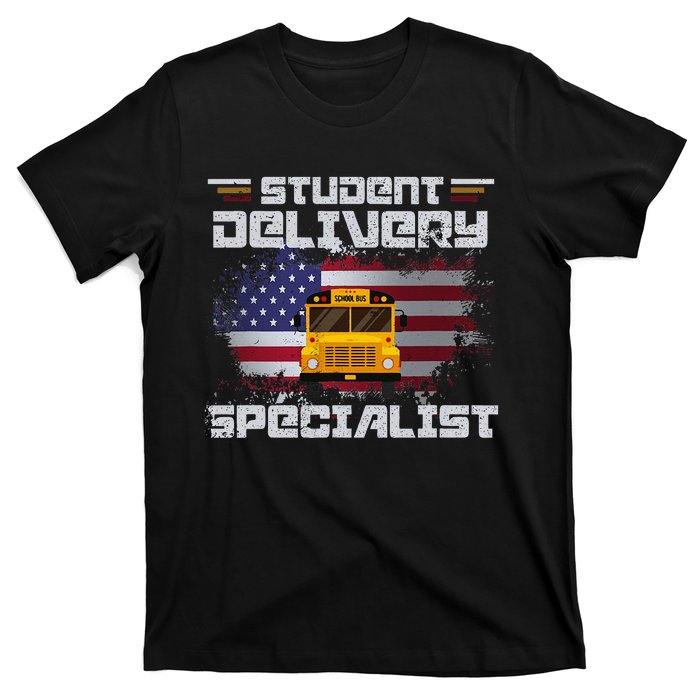 School Bus DriverS American Flag T-Shirt