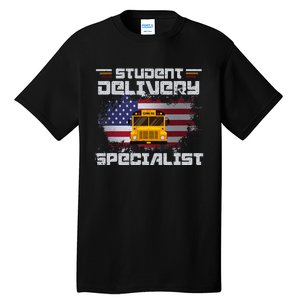 School Bus DriverS American Flag Tall T-Shirt