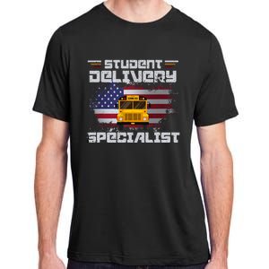 School Bus DriverS American Flag Adult ChromaSoft Performance T-Shirt