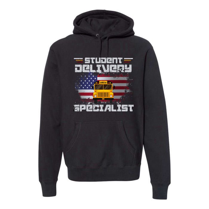 School Bus DriverS American Flag Premium Hoodie