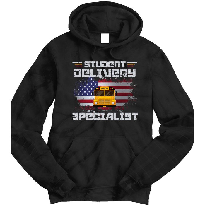 School Bus DriverS American Flag Tie Dye Hoodie