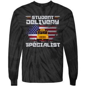 School Bus DriverS American Flag Tie-Dye Long Sleeve Shirt