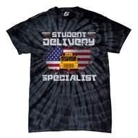 School Bus DriverS American Flag Tie-Dye T-Shirt