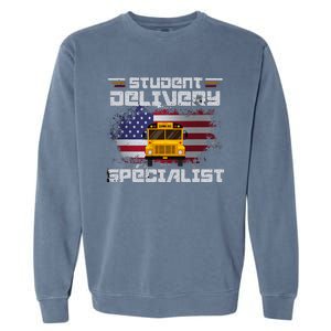 School Bus DriverS American Flag Garment-Dyed Sweatshirt