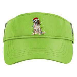 Saint Bernard Dog Santa Christmas Tree Lights Pajama Xmas Adult Drive Performance Visor