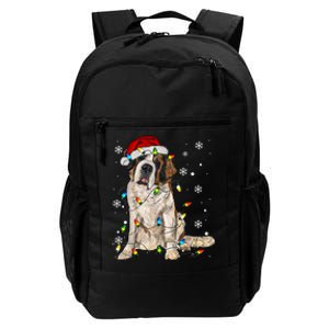 Saint Bernard Dog Santa Christmas Tree Lights Pajama Xmas Daily Commute Backpack