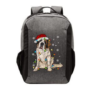 Saint Bernard Dog Santa Christmas Tree Lights Pajama Xmas Vector Backpack