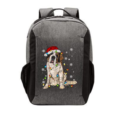 Saint Bernard Dog Santa Christmas Tree Lights Pajama Xmas Vector Backpack
