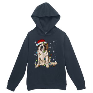 Saint Bernard Dog Santa Christmas Tree Lights Pajama Xmas Urban Pullover Hoodie