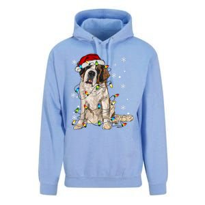 Saint Bernard Dog Santa Christmas Tree Lights Pajama Xmas Unisex Surf Hoodie