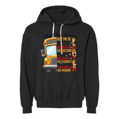 School Bus Drivers Prayer Transportation Squad Women Garment-Dyed Fleece Hoodie