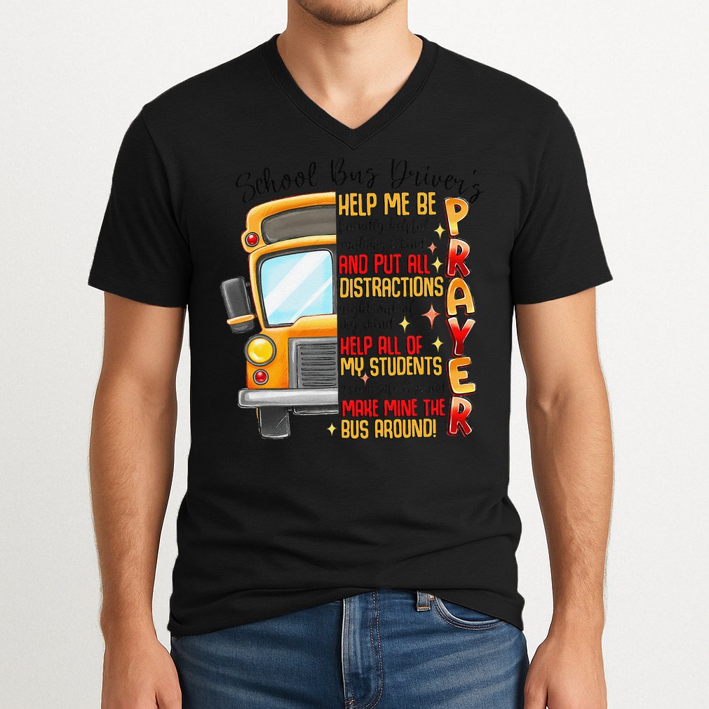 School Bus Drivers Prayer Transportation Squad Women V-Neck T-Shirt