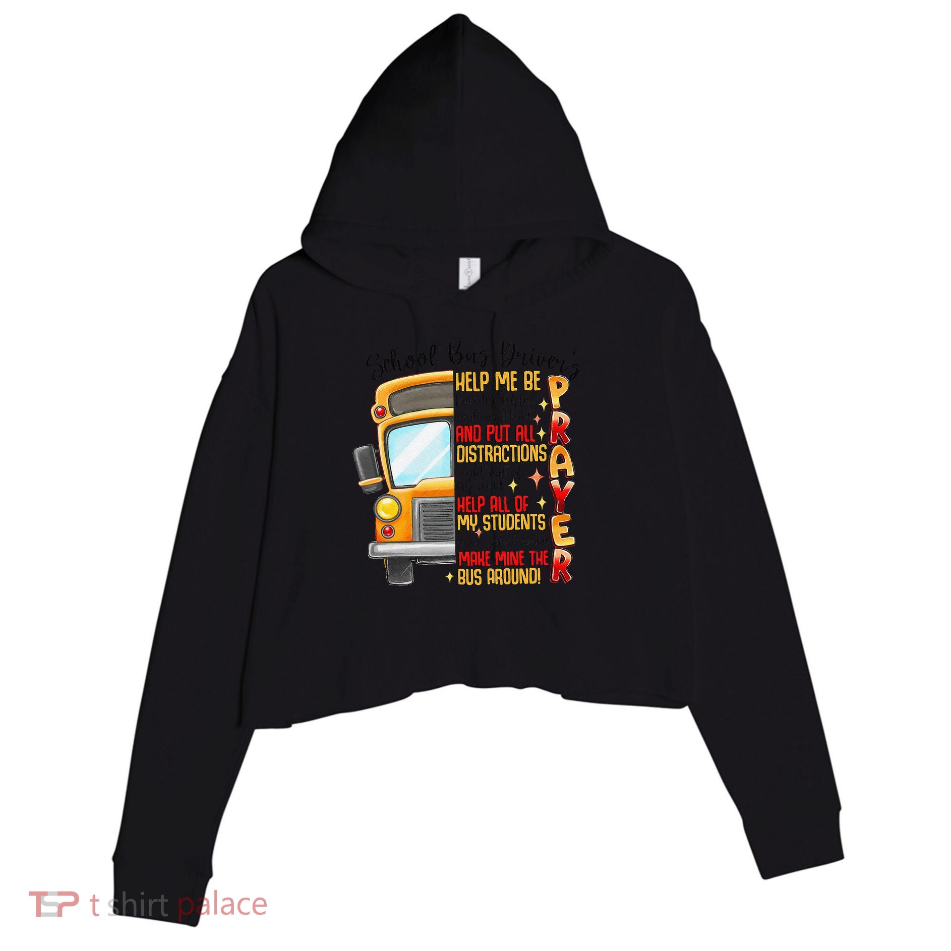 School Bus Drivers Prayer Transportation Squad Women Crop Fleece Hoodie