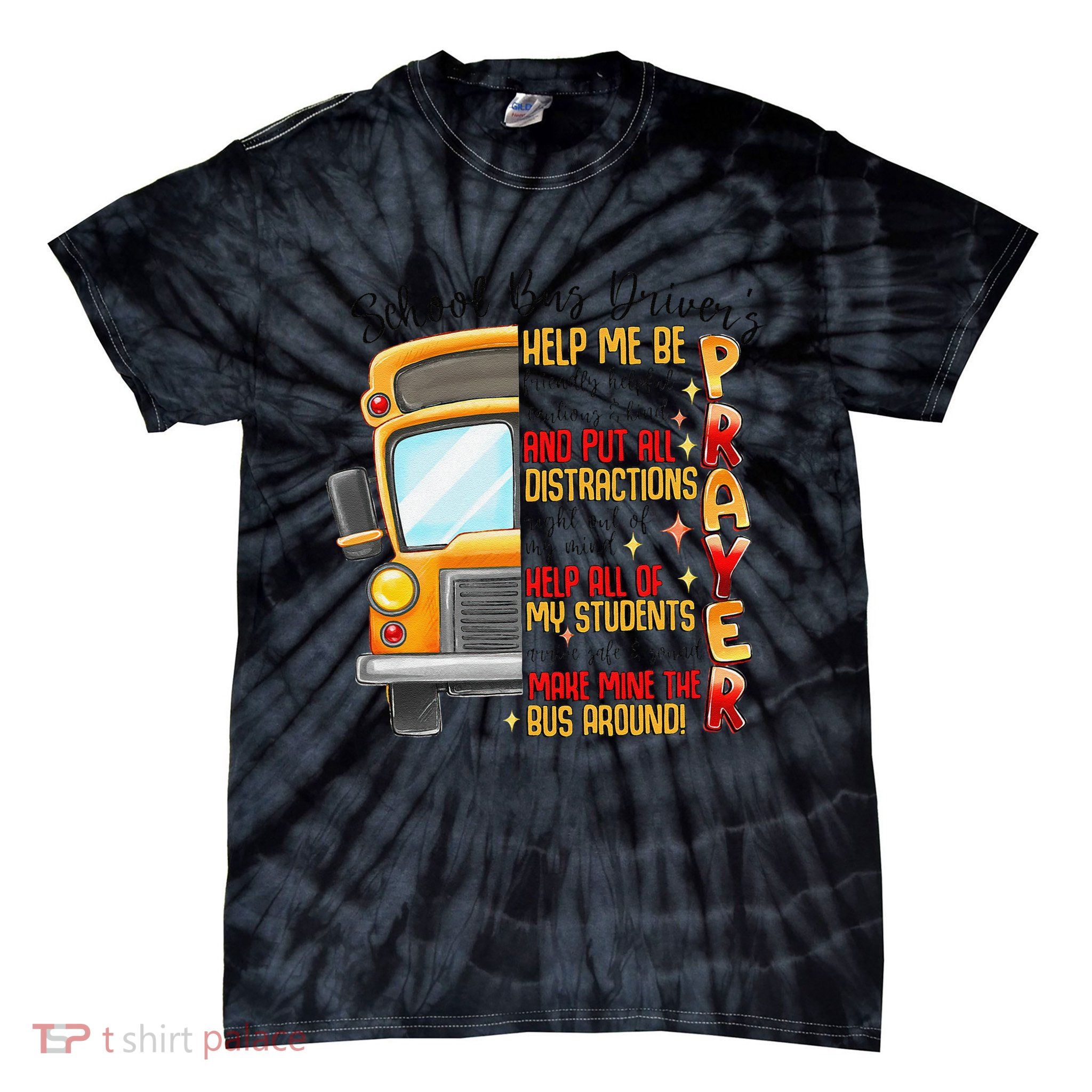 School Bus Drivers Prayer Transportation Squad Women Tie-Dye T-Shirt