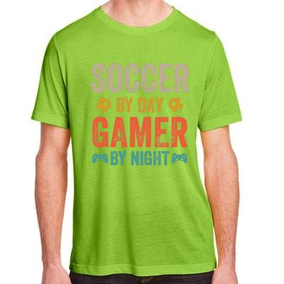 Soccer By Day Gamer By Night Sports Video Game Lover Gifts Premium Adult ChromaSoft Performance T-Shirt