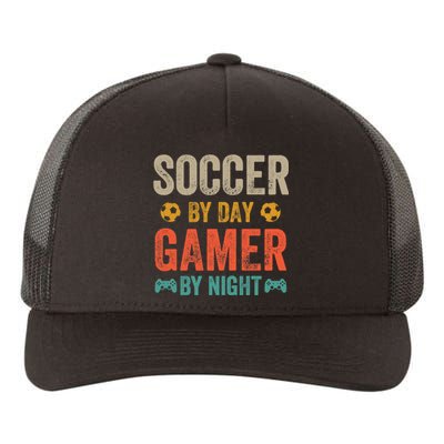 Soccer By Day Gamer By Night Sports Video Game Lover Gifts Premium Yupoong Adult 5-Panel Trucker Hat