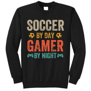 Soccer By Day Gamer By Night Sports Video Game Lover Gifts Premium Sweatshirt