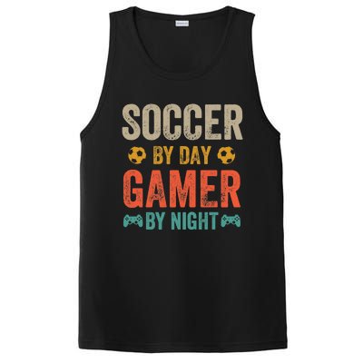 Soccer By Day Gamer By Night Sports Video Game Lover Gifts Premium PosiCharge Competitor Tank