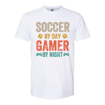 Soccer By Day Gamer By Night Sports Video Game Lover Gifts Premium Softstyle CVC T-Shirt