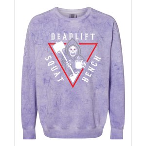 Squat Bench Deadlift Grim Reaper Colorblast Crewneck Sweatshirt