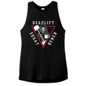 Squat Bench Deadlift Grim Reaper Ladies PosiCharge Tri-Blend Wicking Tank