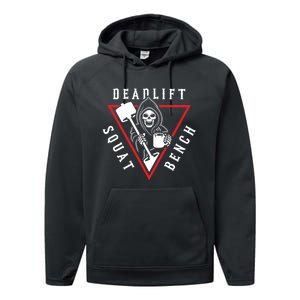 Squat Bench Deadlift Grim Reaper Performance Fleece Hoodie