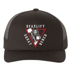 Squat Bench Deadlift Grim Reaper Yupoong Adult 5-Panel Trucker Hat