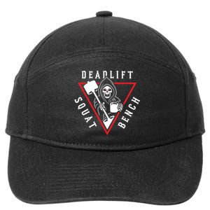 Squat Bench Deadlift Grim Reaper 7-Panel Snapback Hat