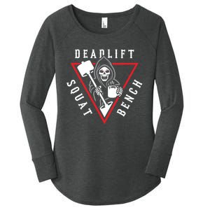 Squat Bench Deadlift Grim Reaper Women's Perfect Tri Tunic Long Sleeve Shirt