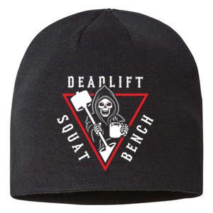 Squat Bench Deadlift Grim Reaper Sustainable Beanie