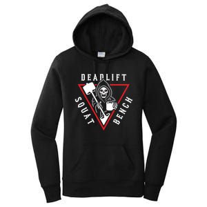 Squat Bench Deadlift Grim Reaper Women's Pullover Hoodie