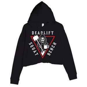 Squat Bench Deadlift Grim Reaper Crop Fleece Hoodie