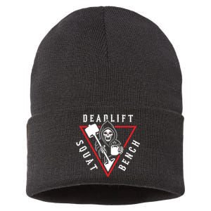 Squat Bench Deadlift Grim Reaper Sustainable Knit Beanie