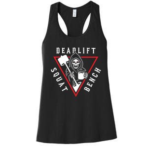 Squat Bench Deadlift Grim Reaper Women's Racerback Tank