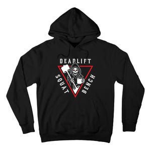 Squat Bench Deadlift Grim Reaper Tall Hoodie