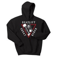 Squat Bench Deadlift Grim Reaper Kids Hoodie