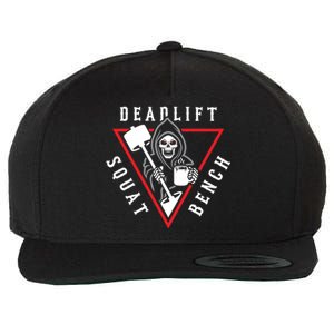 Squat Bench Deadlift Grim Reaper Wool Snapback Cap