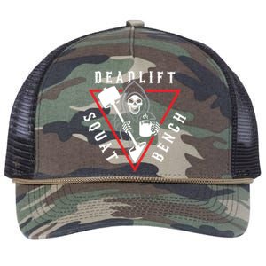 Squat Bench Deadlift Grim Reaper Retro Rope Trucker Hat Cap