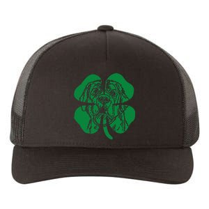 St Bernard Dog Head Face Green Shamrock Saint Patrick's Day Yupoong Adult 5-Panel Trucker Hat