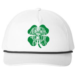 St Bernard Dog Head Face Green Shamrock Saint Patrick's Day Snapback Five-Panel Rope Hat